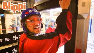 Blippi Explores Indoor Skydiving | Fun and Educational Videos For Kids