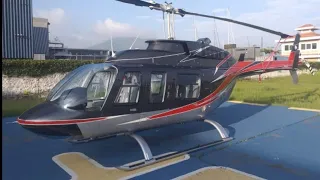 Decolagem do Bell 207 (PT-YGR) no Helicentro Guarujá