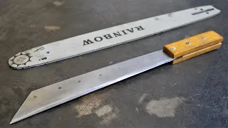 Making A Long Machete Knife From An Chainsaw Bar