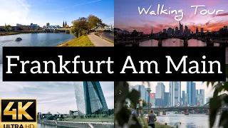 4K Frankfurt Am Main Walking Tour Near River🇩🇪