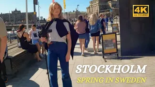 Stockholm - Spring in Sweden - City Center - Walking Tour - 4K