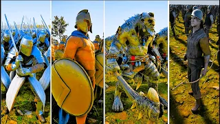 SPARTANS, ROMANS, ARCHERS and KNIGHTS Vs GIANT TROLLS - Ultimate Epic Battle Simulator 2 | UEBS 2