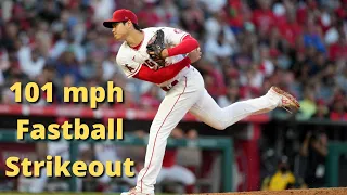 Shohei Ohtani Strikes Out Rafael Devers with a 101 mph fastball