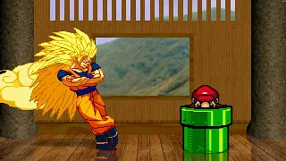 Super Saiyan 3 Goku vs Super Mario HD