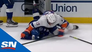 Mathew Barzal Ejected After Crosschecking Jan Rutta In Face At End Of Second Period