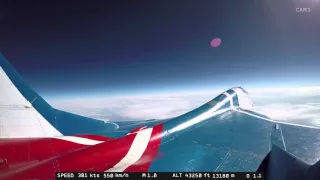 MiG-29 Edge of Space flight - Outside camera #1 - full length