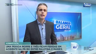 Uma pessoa morre e três ficam feridas em acidente na PR-182 entre Palotina e Maripá