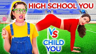 WOW! CHILD YOU VS HIGH SCHOOL YOU || Best Funny Moments by 123 GO!