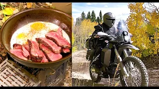 Riding the Storm out! Mando Moto Camping at 10k Ultimate Twig Stove Cooking Method!