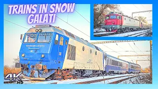 Trenuri in Zapada in Galati + BONS | Trains in Snow in Galati #trains #railfans #trenuri