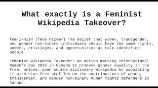 Feminist Wikipedia Takeover Webinar