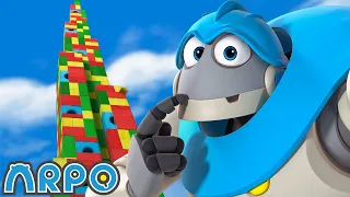 The Leaning Tower of Arpo | ARPO the Robot | Funny Cartoons For Kids