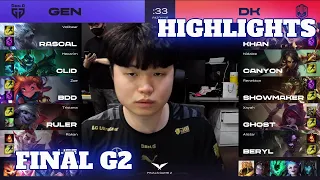 DK vs GEN - Game 2 Highlights | Grand Finals 2021 LCK Spring | DAMWON Kia vs Gen.G G2