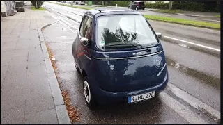 Kurze Fahrt in einem Microlino