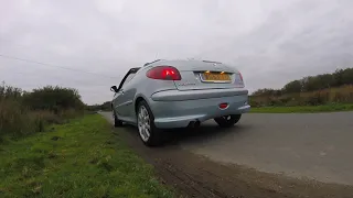 Custom made cherrybomb exhaust on Peugeot 206cc 2.0l