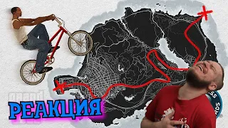 РЕБОРН СМОТРИТ ► 😱Можно Ли на Одном Колесе Проехать Всю Карту В Gta ? ► РЕАКЦИЯ НА KING DM