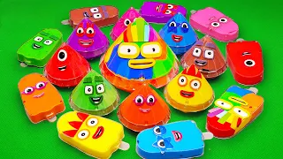 Cleaning Dirty Colors Numberblocks in Ice Cream with Rainbow SLIME Coloring! Satisfying ASMR Videos