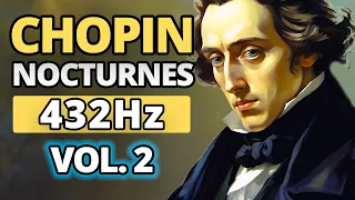 Chopin - The Best Nocturnes: Vol. 2 | 432 Hz | Study, Sleep, Background