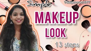 Basic Simple Makeup look 💃 || only in 13 steps💓 ||for beginners #telugu #girl #makeup #viral #video