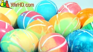 Eier färben, Ostereier Gummi Trick, Coloring Easter Eggs, striped egg