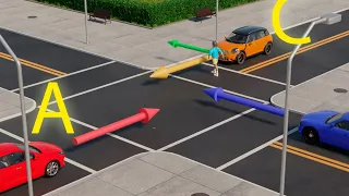 Who Should YIELD at this Intersection?USA Driving Tests and Road Rules