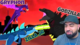 Reacting to GODZILLA vs ZILLA Jr and GRYPHON The Final Battle