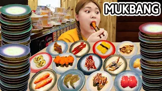 SUB)하이유의 회전초밥🍣 먹방 브이로그 Sushi Challenge MUKBANG VLOG | HIU 하이유