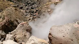 Terminal geyser at California Lassen Volcanic National Park