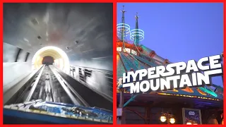 [2019] Hyper Space Mountain coaster w/ Inversions - Disneyland Paris | Wide Angle Low Light POV