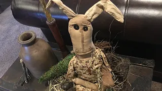 Primitive Easter Rabbit Doll creation