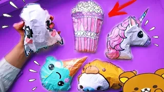 DIY 5 СКВИШИ из БУМАГИ С РАЗНЫМИ НАПОЛНИТЕЛЯМИ / Squishy СВОИМИ РУКАМИ БОЛЬШИЕ Антистресс игрушки