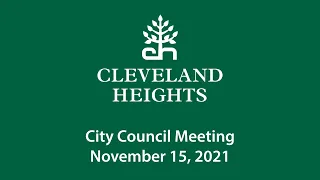 Cleveland Heights City Council meeting November 15, 2021