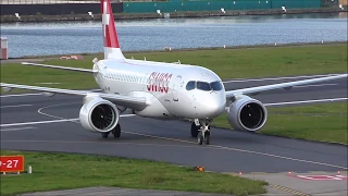 Swiss CS100 / Airbus A220 London City Airport. Tower View. Full rotation