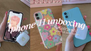 unboxing my iPhone 11 & AirPods + aesthetic accessories! ♥