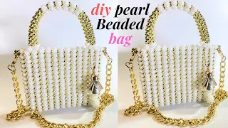 HOW TO MAKE A PEARL BEADED BAG(TUTORIAL FOR BEGINNERS)HOW TO MAKE A RHINESTONE PEARL BEADED BAGPURSE