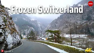 ❄️ Frozen Switzerland 4K - A Beautiful Icy Winter Wonderland with Heavy Snowfall | #swiss #swissview