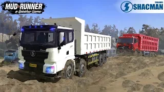 Spintires: MudRunner - SHAANXI DELONG X3000 Towing a Broken Dump Truck from a Quarry