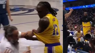 TAUREAN PRINCE GETS JERSEY SQUEEZED BY FAN! LEBRON YELLS AT REF! "CLEAN THAT SH*T UP!!"