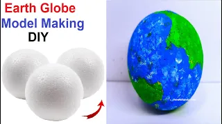 How to make Earth Globe Very Easy at Home 3d Earth Globe Model diy | howtofunda