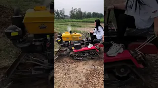 Mini tractors testing super power #satisfying #agriculture