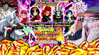 I NEED ALL THESE NEW HEROS UNITS!!! 1,000+ STONES! ON THE HEROES COLLAB SUMMONS! (DBZ Dokkan Battle)