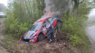 WRC Croatia 2022 Solberg Crash on fire