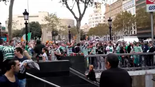 Celtic Fc Fans singing Just Cant Get Enough Barcelona