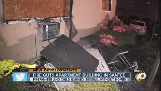 Girl, firefighter hurt in Santee apartment fire