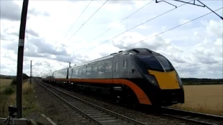 ECML trains at Frinkley Lane crossing 24th August 2014