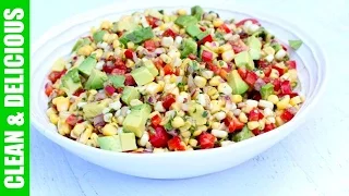 CORN SALAD WITH TOMATOES + AVOCADO | healthy summer salad