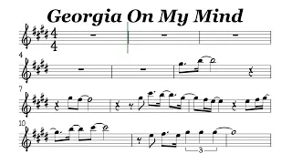 Georgia On My Mind Alto Sax Sheet Music Backing Track Play Along Partitura