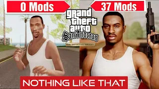 I INSTALLED PERFECT *37 MODS* 😎 IN GTA SAN ANDREAS - DEFINITIVE EDITION ALL TOP NOTCH 💪👍