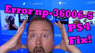PS4 Error np-36006-5 Fix