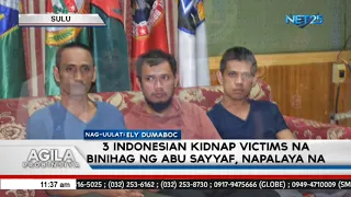 3 Indonesian kidnap victims na binihag ng Abu Sayyaf, napalaya na